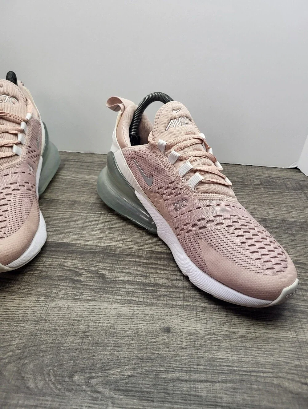 Nike Air Max 270 Pink Oxford Metallic Silver Running Shoes Women's Sneakers sz 8